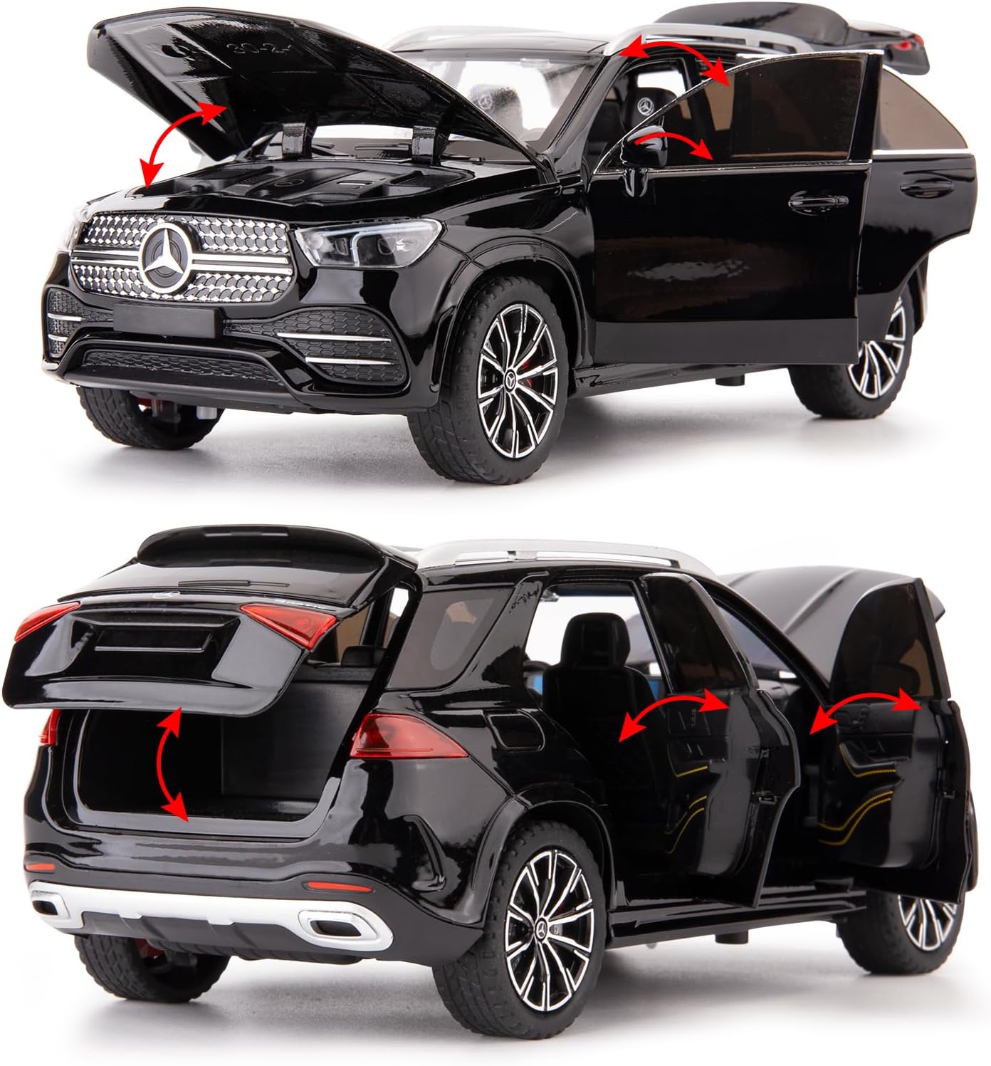 1:24 Alloy Die-cast  Mercedes-Benz GLE 350 Toy Car with Sound and Light